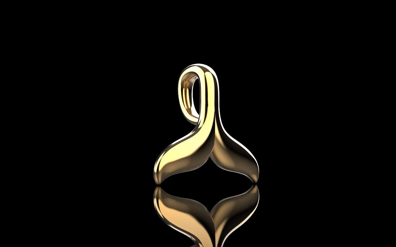 Whale Tail model pendant 3D print model_14