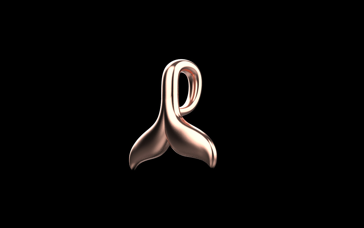 Whale Tail model pendant 3D print model_20