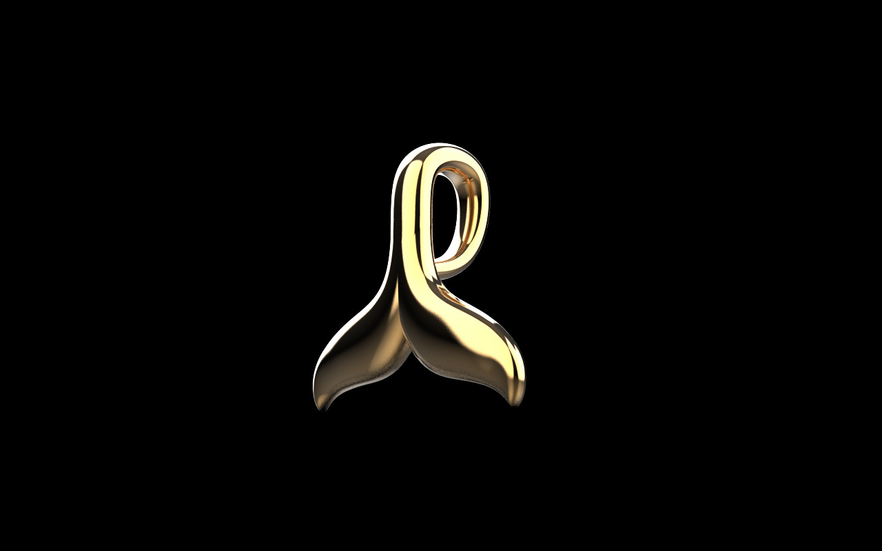 Whale Tail model pendant 3D print model_22