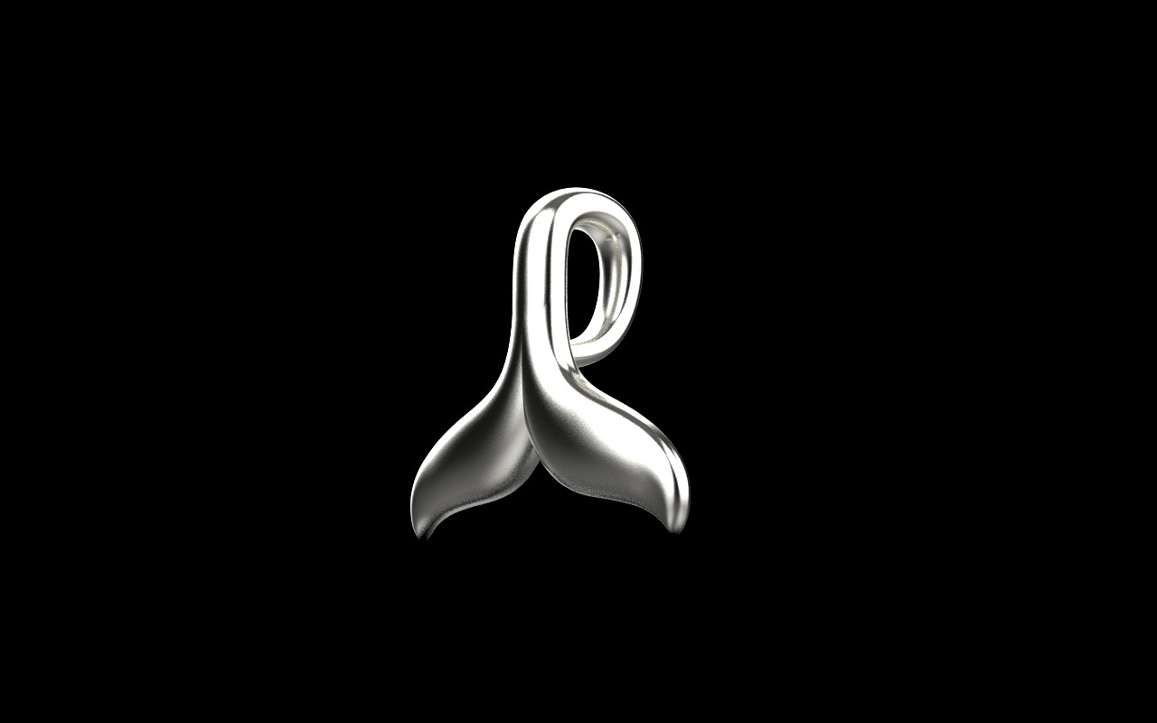 Whale Tail model pendant 3D print model_23