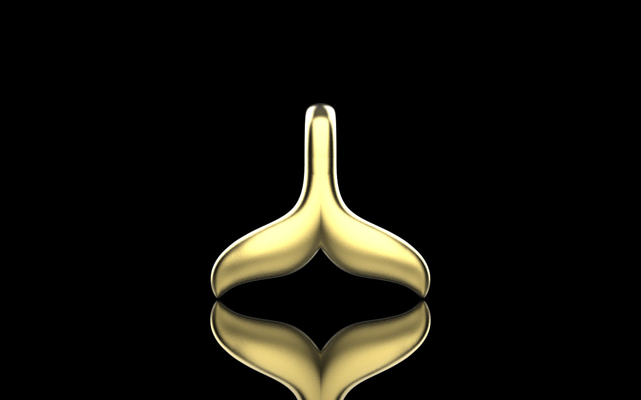Whale Tail model pendant 3D print model_10