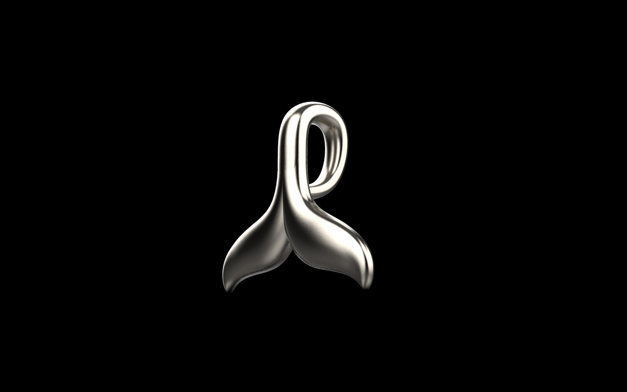 Whale Tail model pendant 3D print model_21