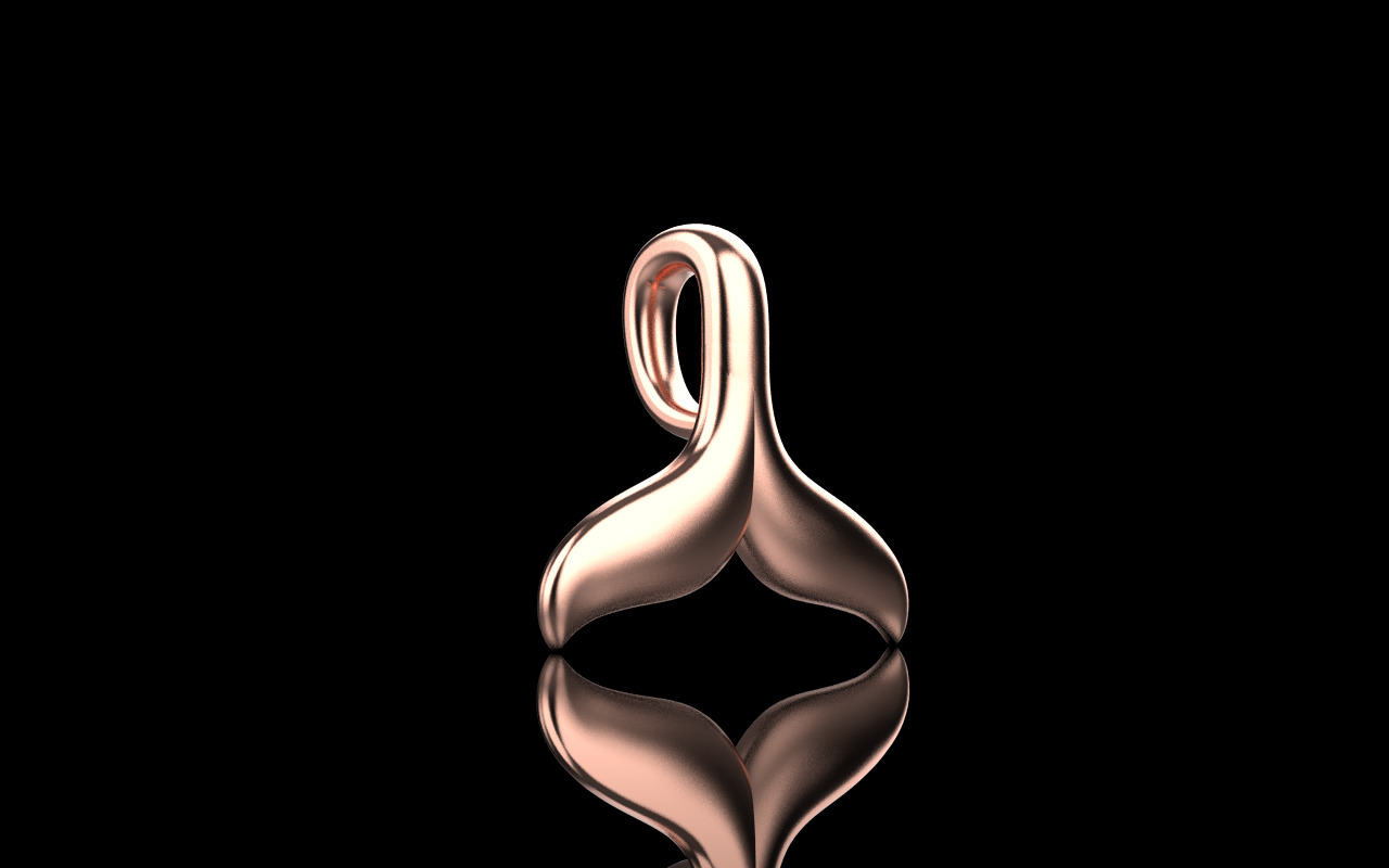Whale Tail model pendant 3D print model_16