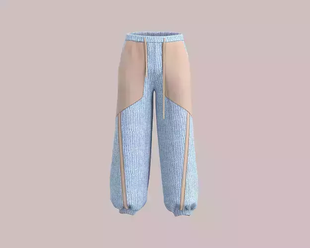 Mens oversized jogger with elasticated hem  3D model