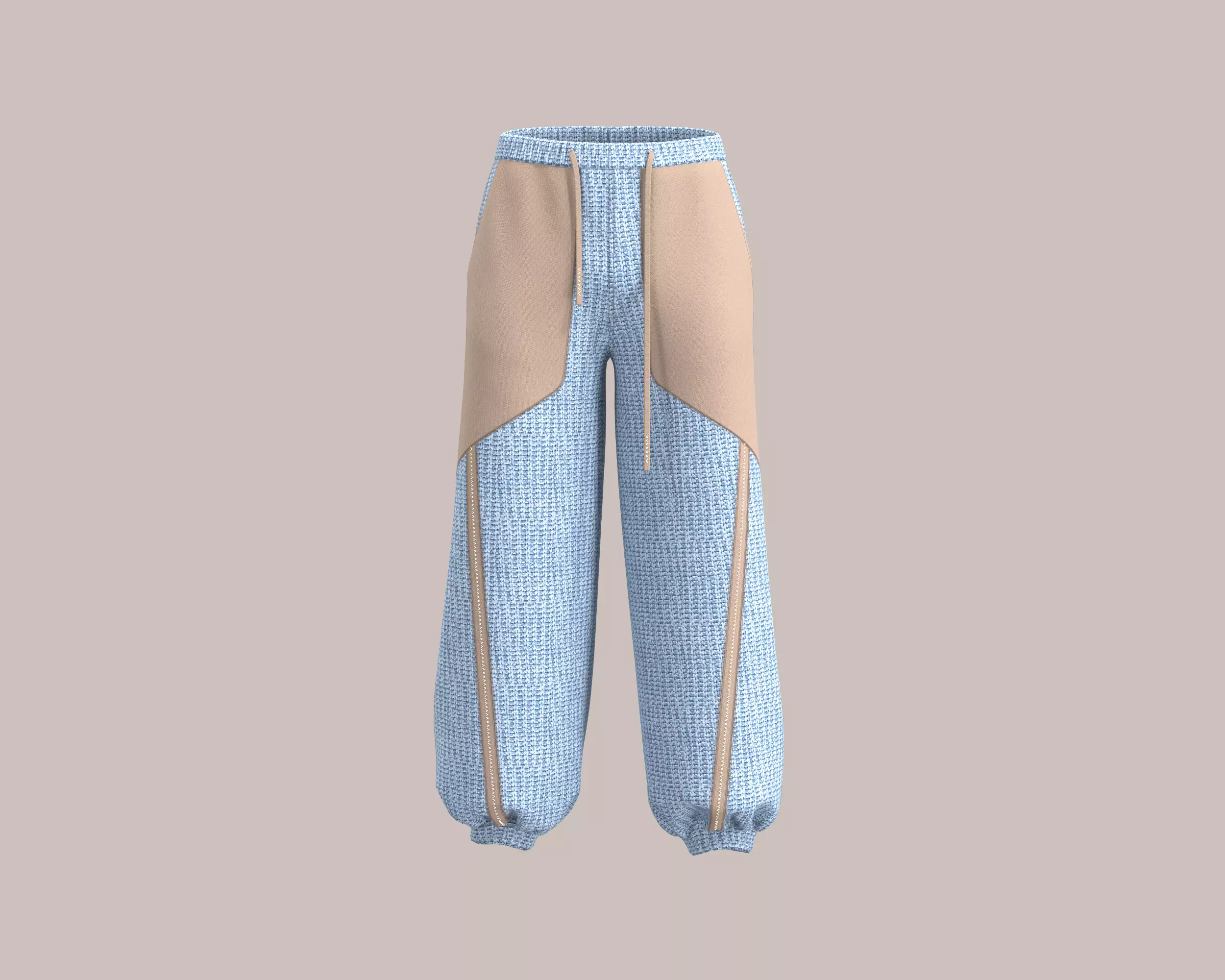 Mens oversized jogger with elasticated hem 3D model