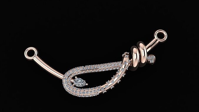 Diamond pendant necklace 3D print model 3D print model