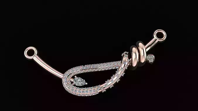 Diamond pendant necklace 3D print model