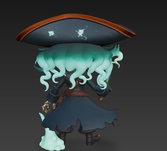 Ghost Pirate Captain 1 3D model_2