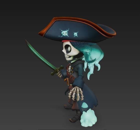 Ghost Pirate Captain 1 3D model_1