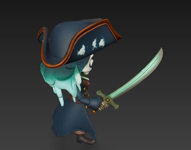 Ghost Pirate Captain 1 3D model_4