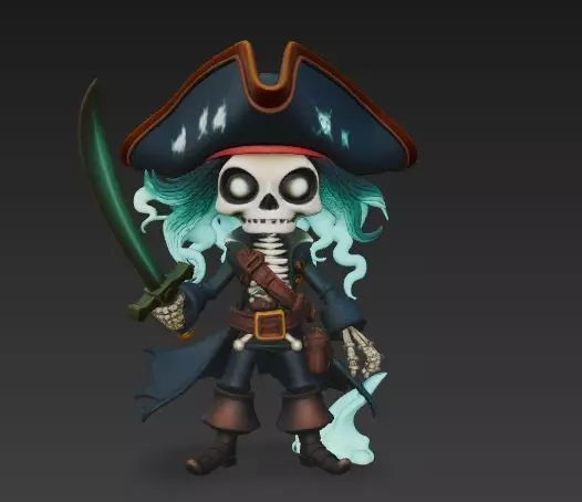 Ghost Pirate Captain 1 3D model_0