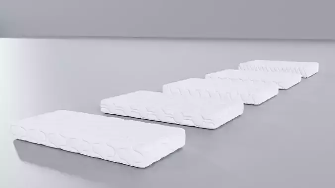 Mattress Pack 5 Sizes Clean 3D Models with Textures Low-poly 3D model Mattress Pack 5 Sizes Clean 3D Models with Textures Low-poly 3D model