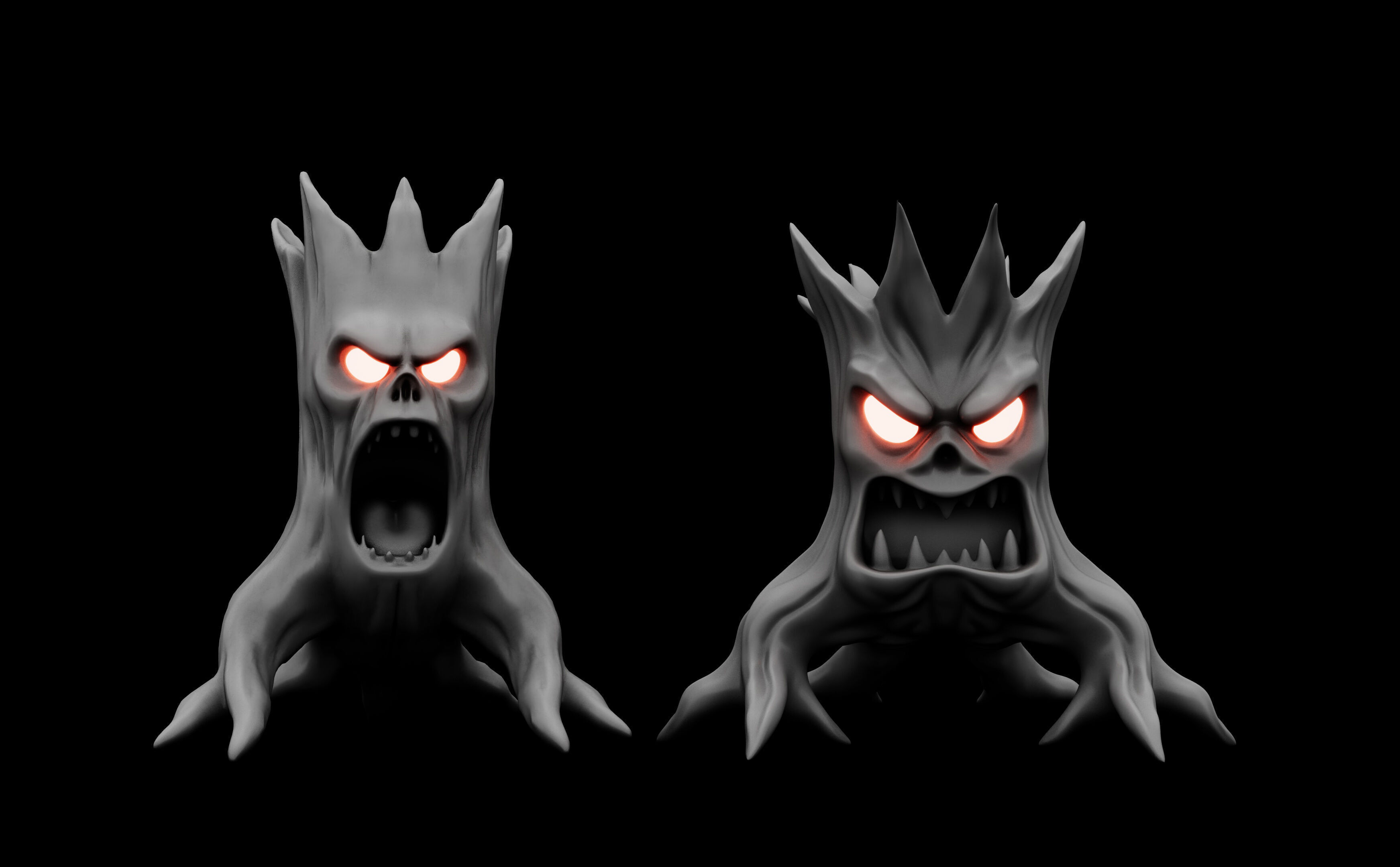 Evil Tree Monster 3D Model Stylized Haunted Forest Creature Low-poly 3D model_1