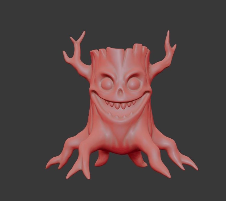 Evil Tree Monster 3D Model Stylized Haunted Forest Creature Low-poly 3D model_2