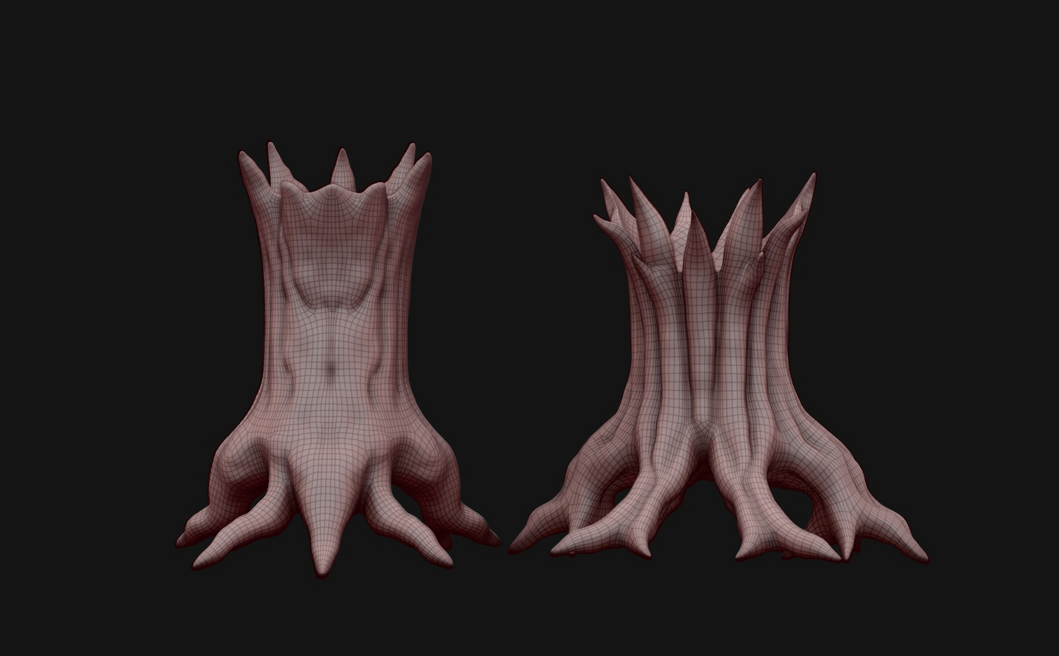 Evil Tree Monster 3D Model Stylized Haunted Forest Creature Low-poly 3D model_6