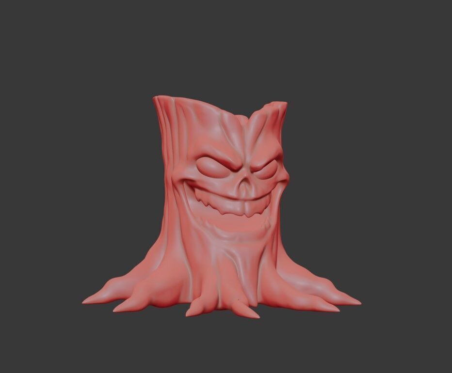 Evil Tree Monster 3D Model Stylized Haunted Forest Creature Low-poly 3D model_3