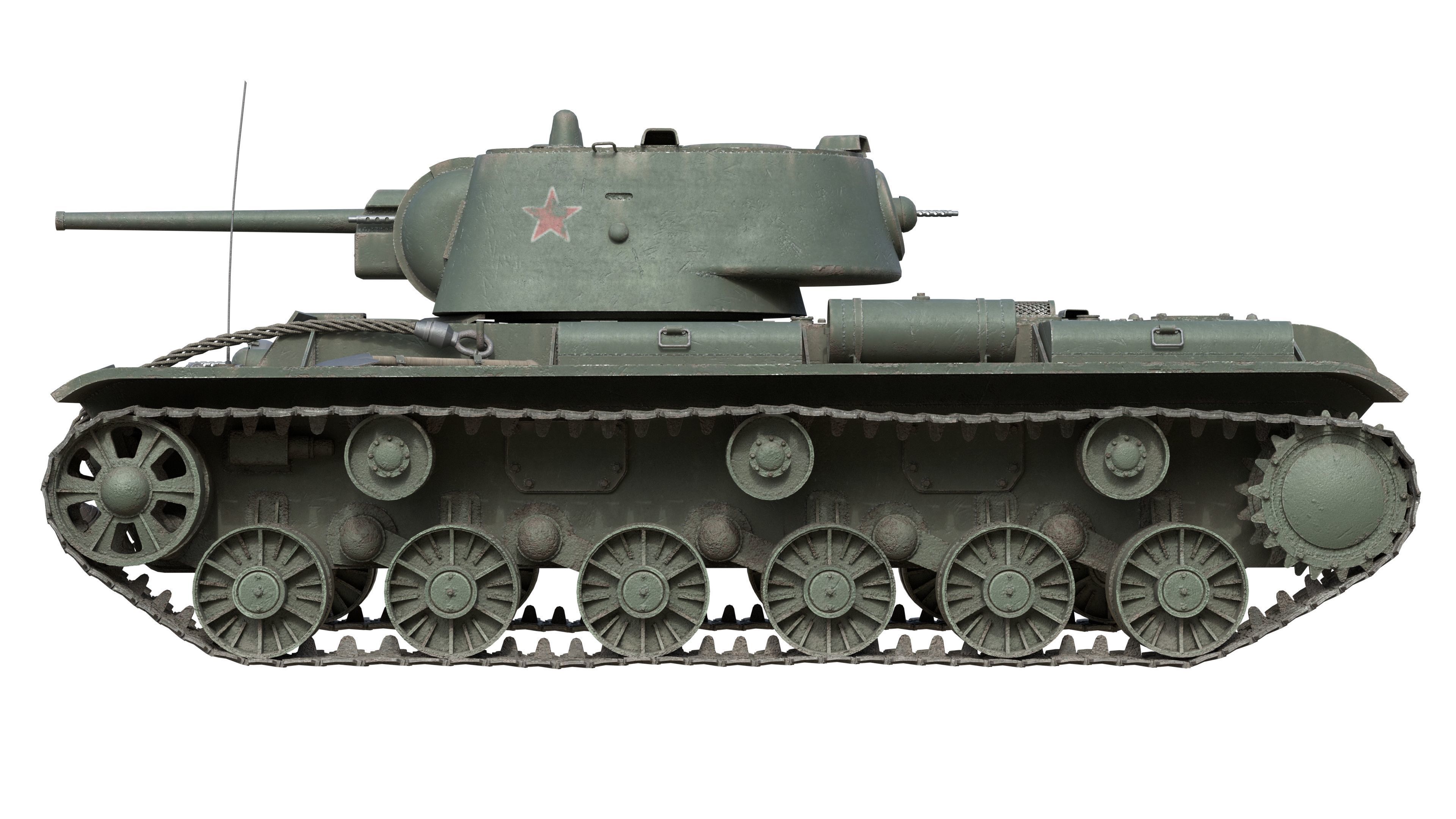 Kliment Voroshilov tank KV1 Low-poly 3D model_6