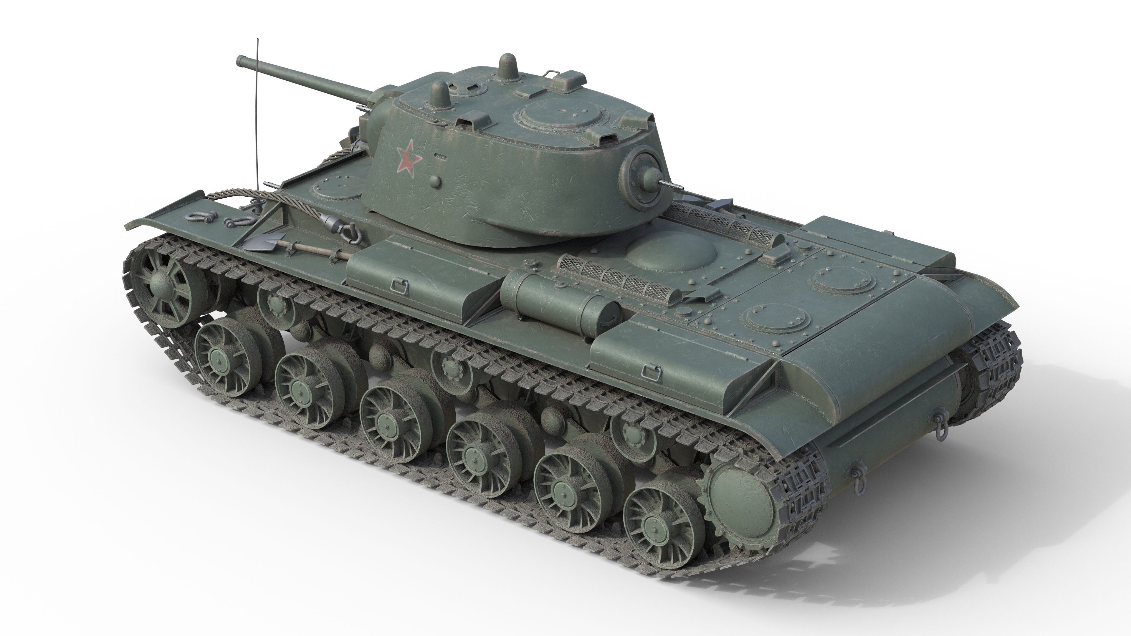 Kliment Voroshilov tank KV1 Low-poly 3D model_1
