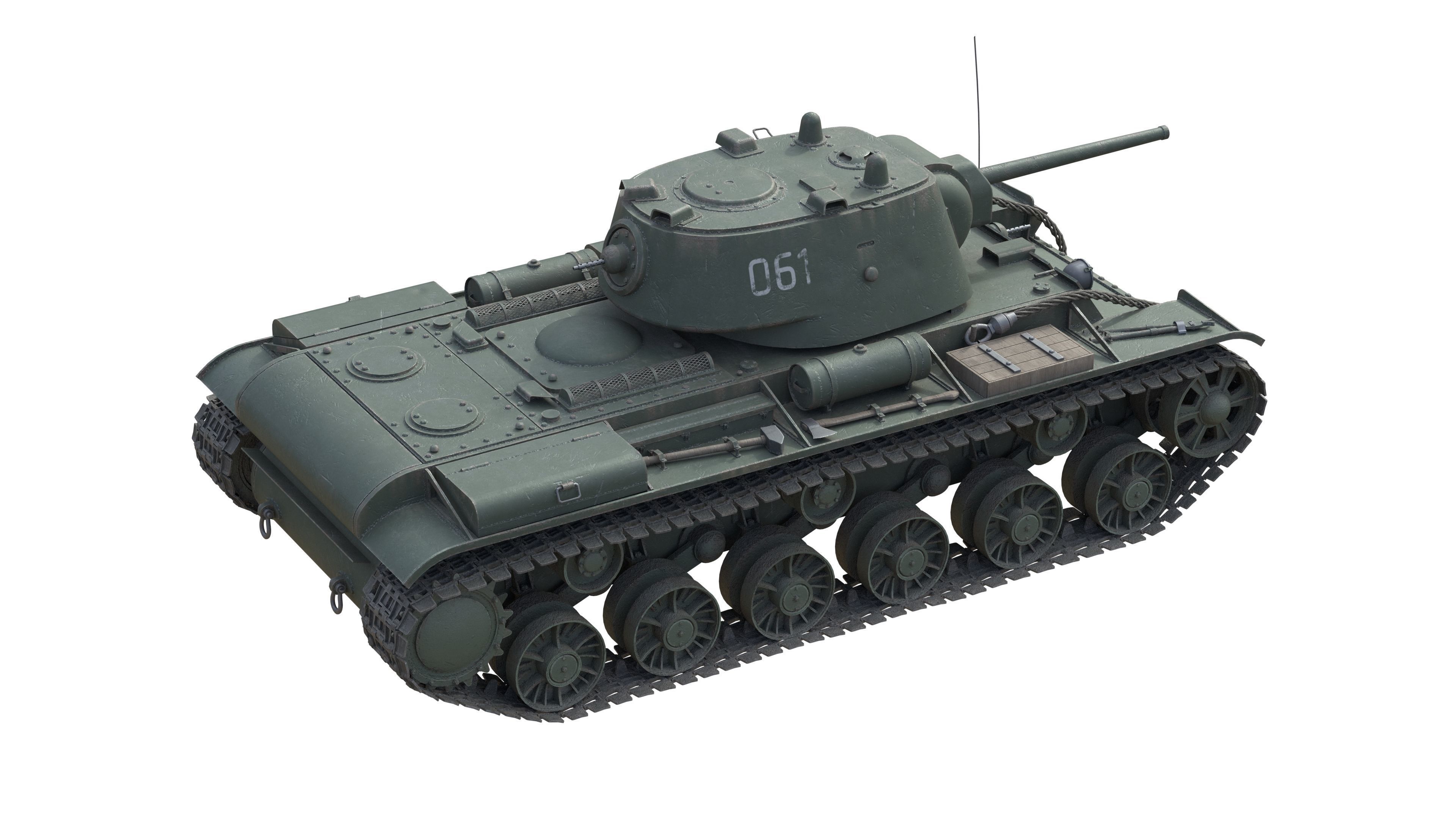 Kliment Voroshilov tank KV1 Low-poly 3D model_4