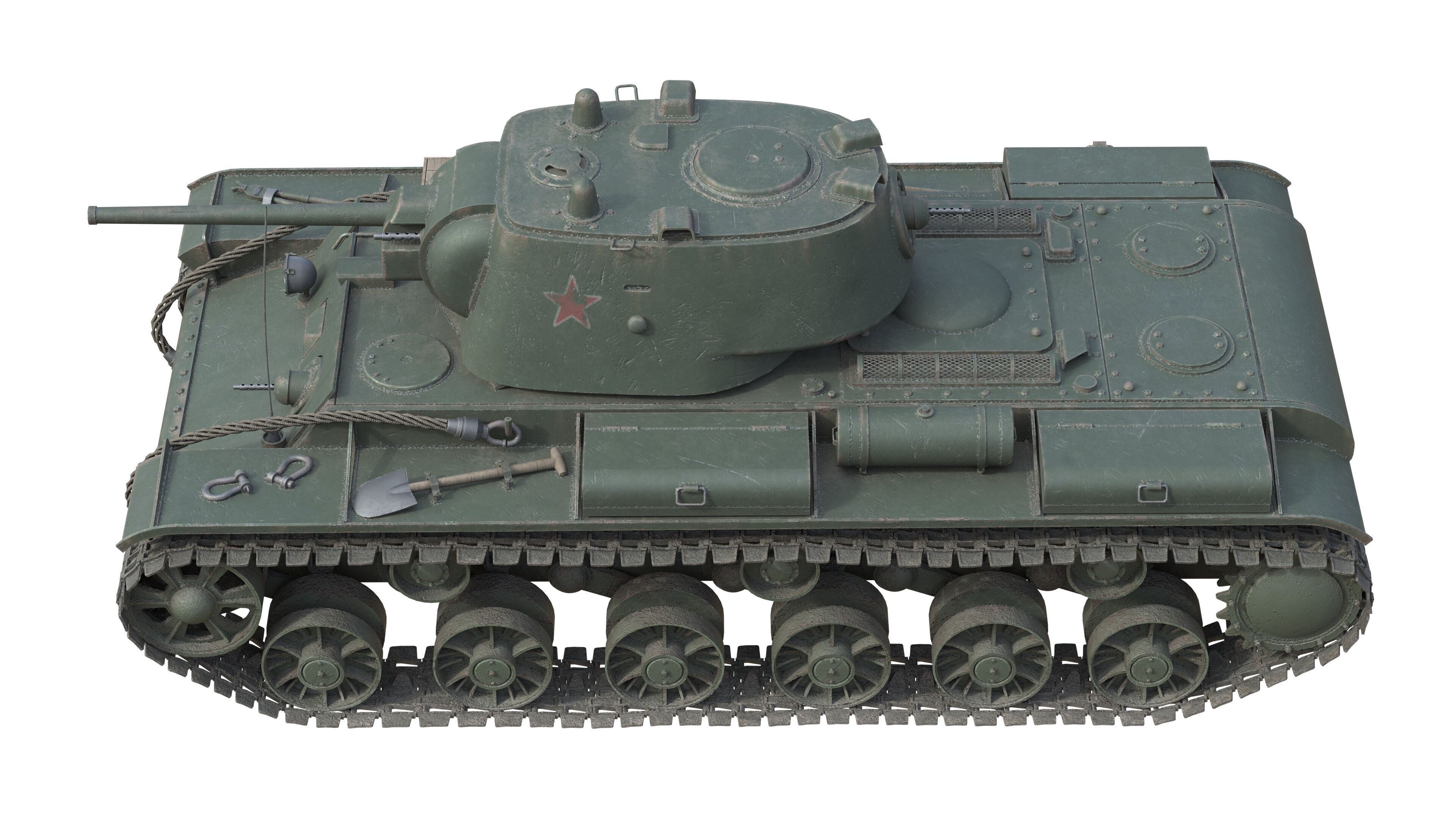 Kliment Voroshilov tank KV1 Low-poly 3D model_5