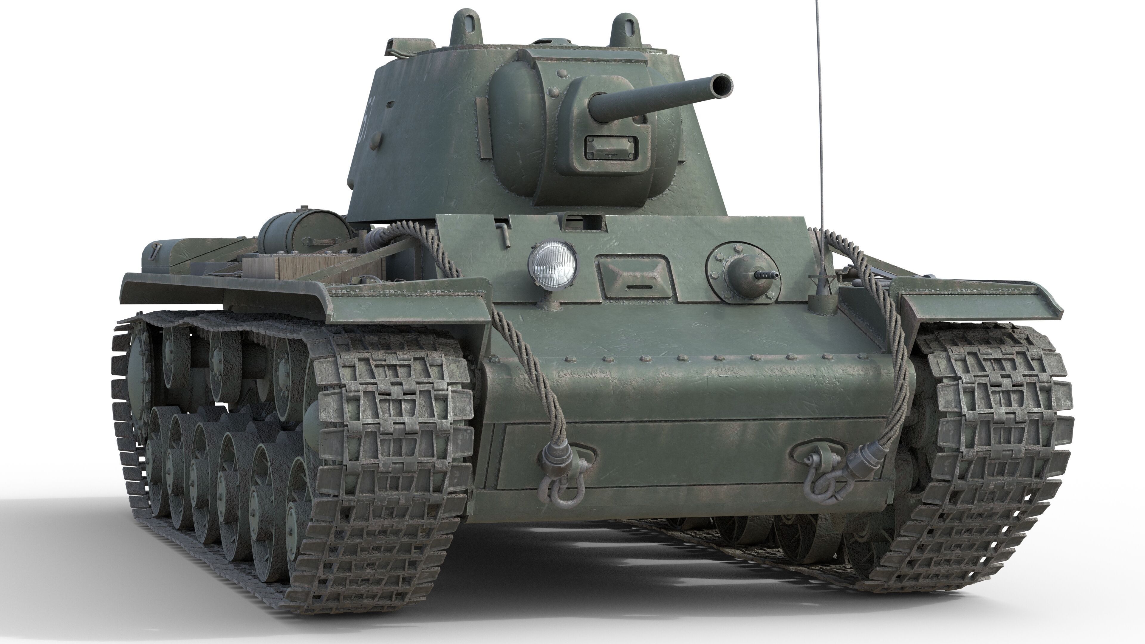 Kliment Voroshilov tank KV1 Low-poly 3D model_2
