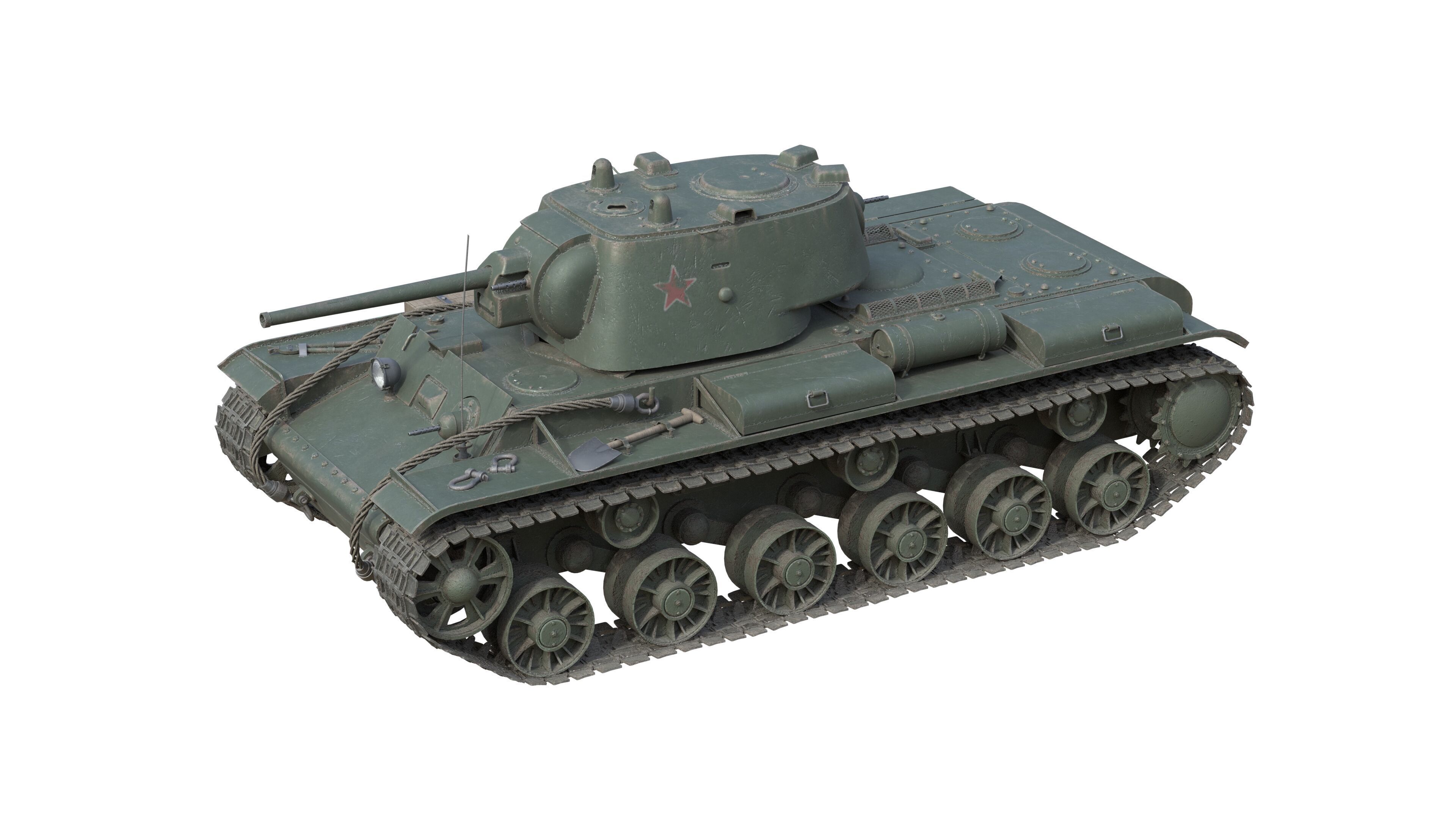 Kliment Voroshilov tank KV1 Low-poly 3D model_3