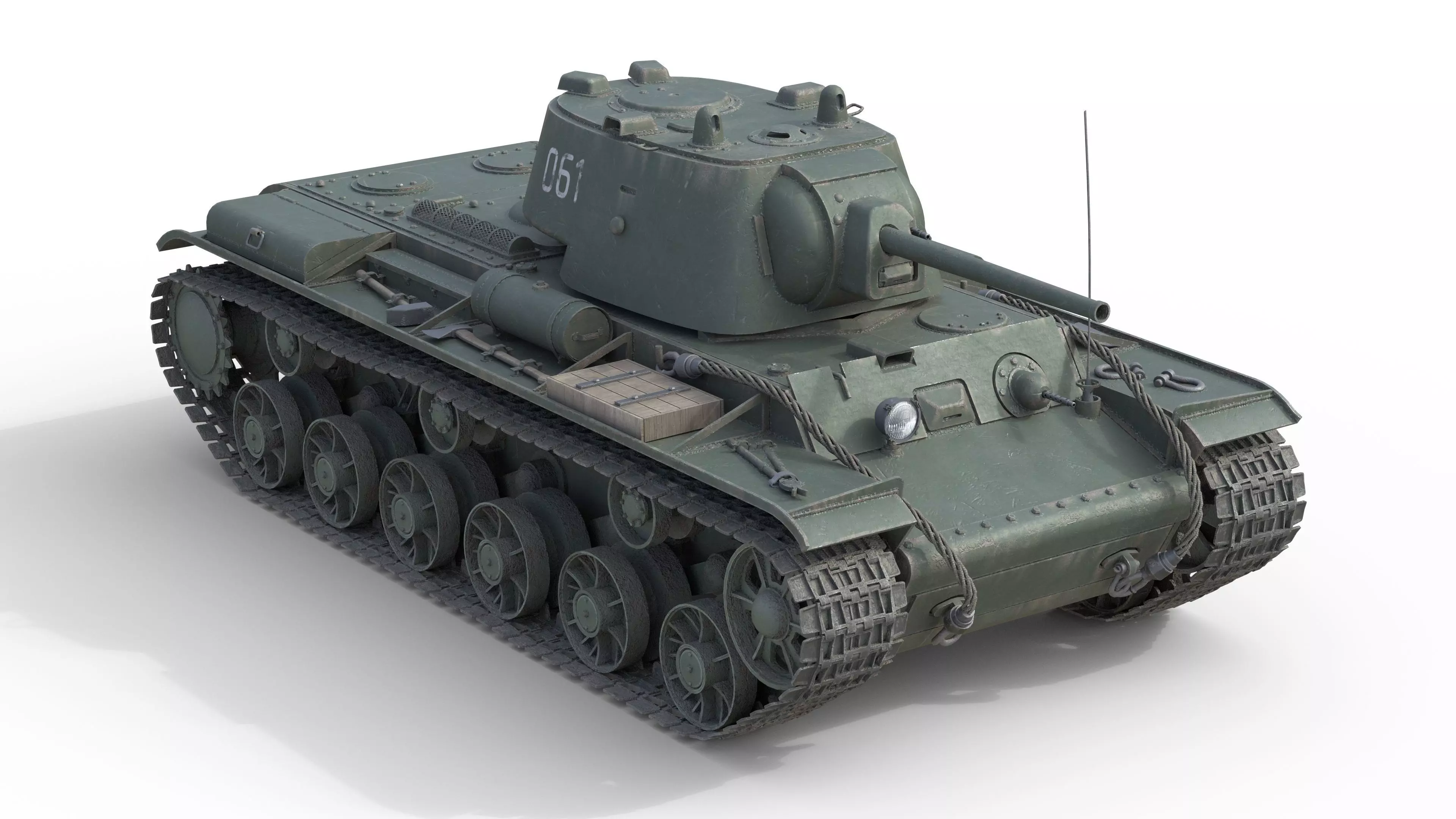 Kliment Voroshilov tank KV1 Low-poly 3D model_0