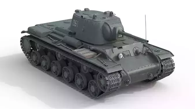 Kliment Voroshilov tank KV1 Low-poly 3D model