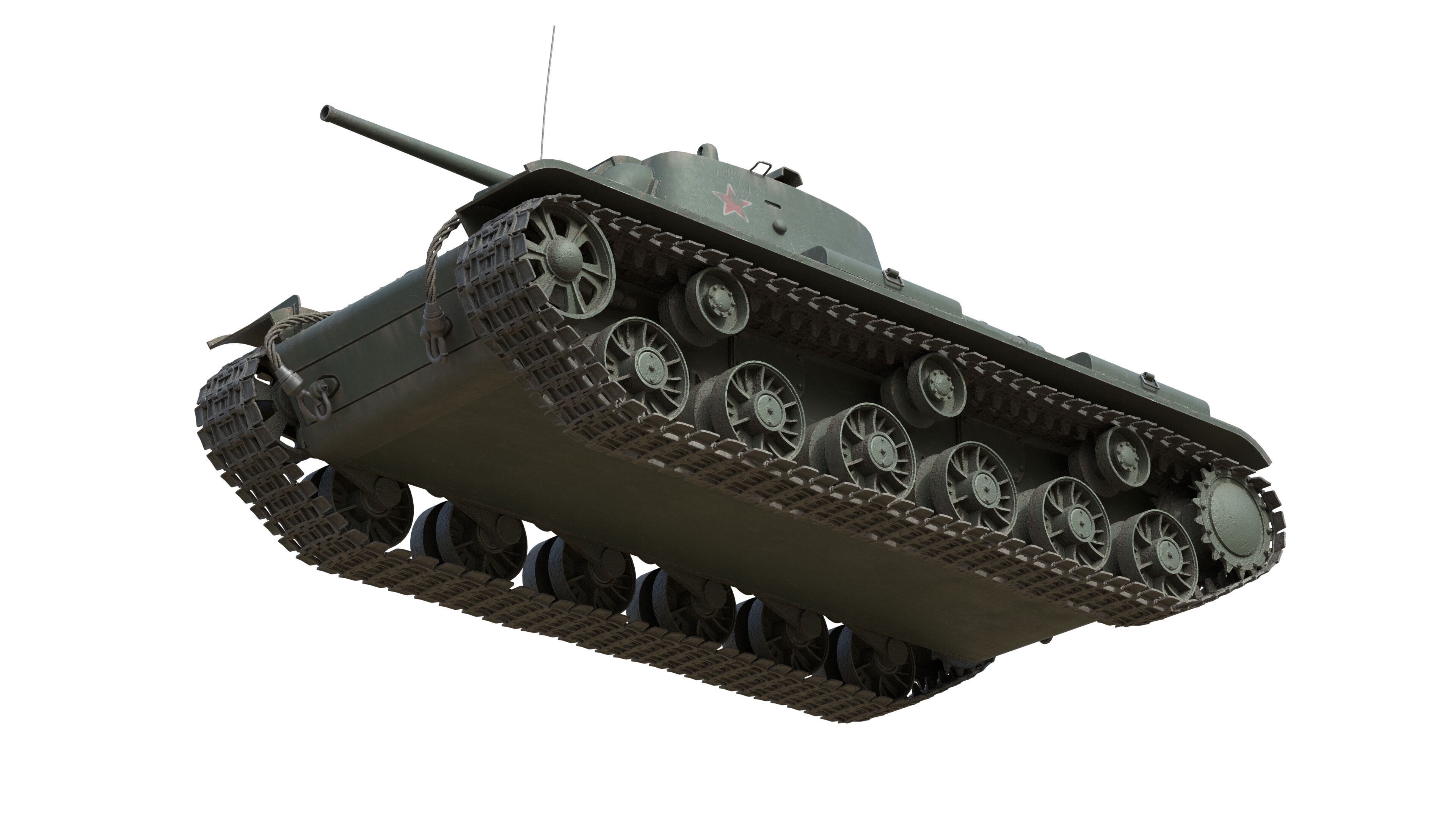 Kliment Voroshilov tank KV1 Low-poly 3D model_9