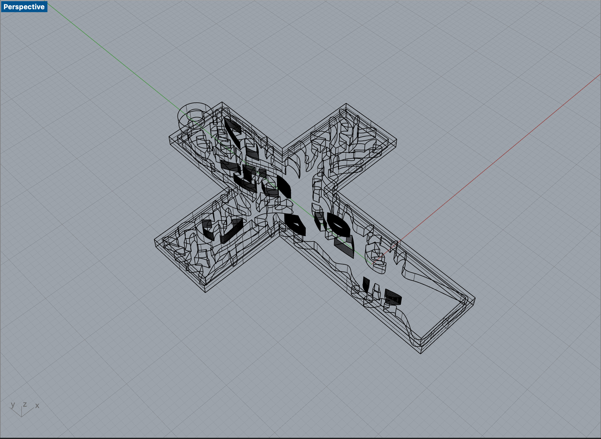 Cross Tree Pendant Necklace 3D print model_12