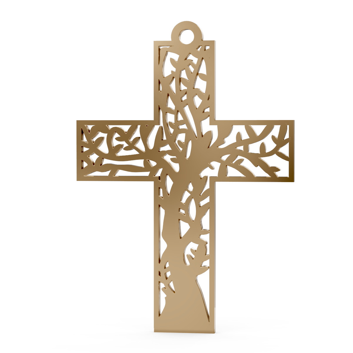 Cross Tree Pendant Necklace 3D print model_5
