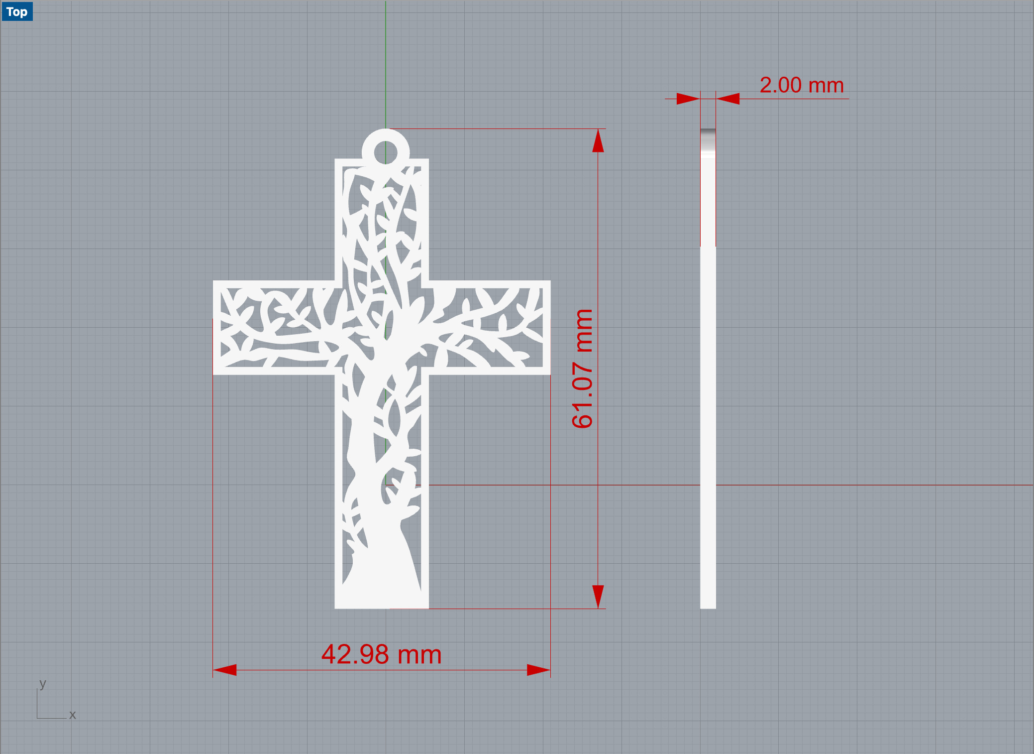 Cross Tree Pendant Necklace 3D print model_11