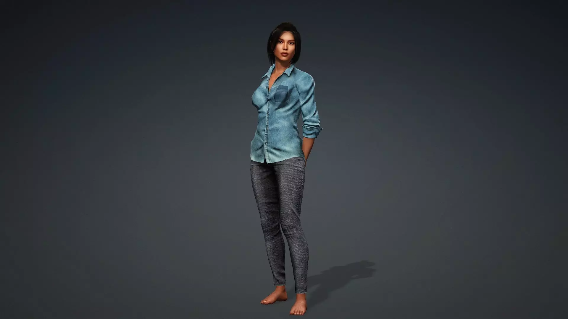 Modern 3D Woman Model 3D model_0