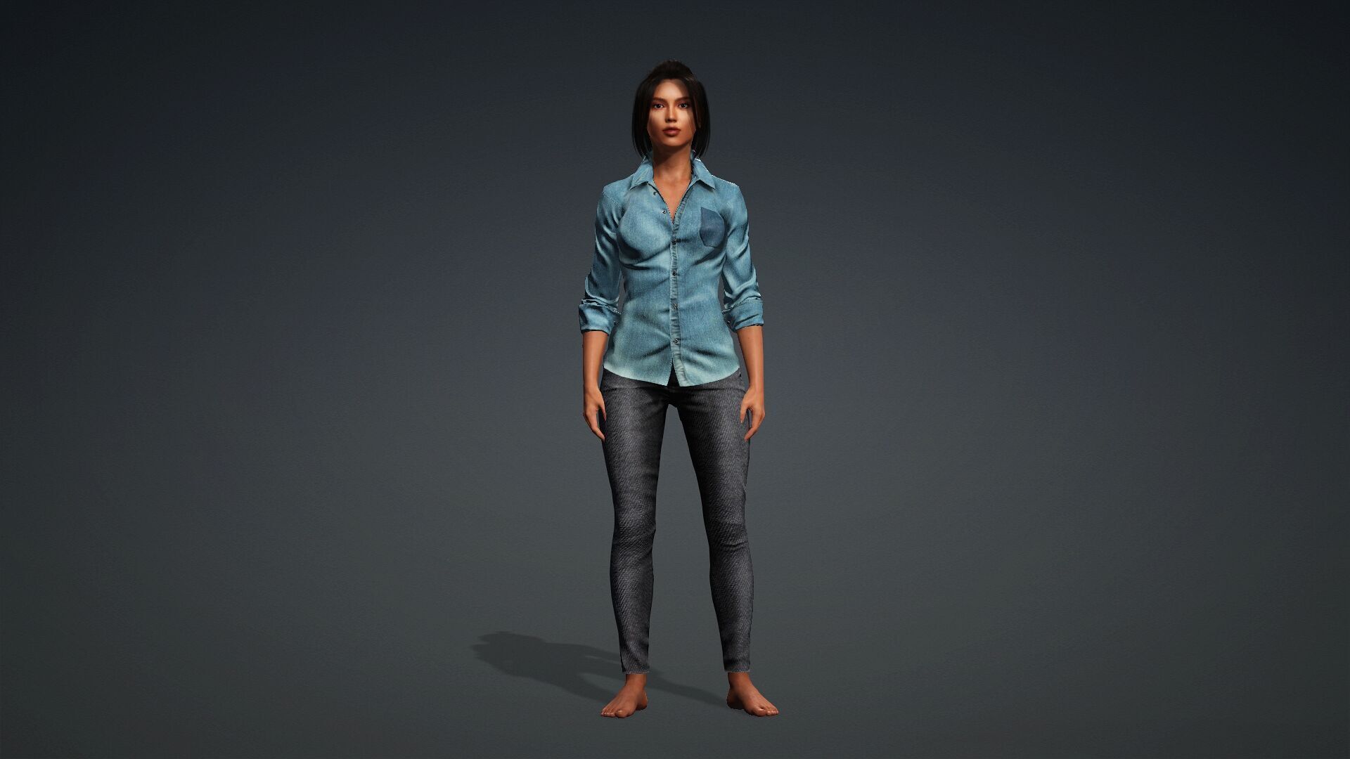 Modern 3D Woman Model 3D model_1