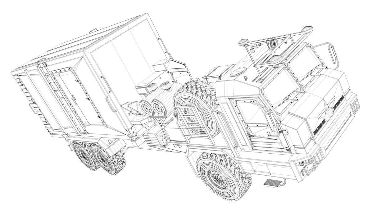 50K6 Command Control Vehicle S-350 Vityaz 3D model_7