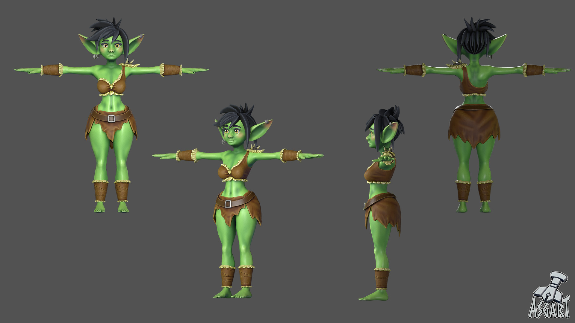 Goblin Girl - 3D Character - VRChat-Ready Avatar Low-poly 3D model_2