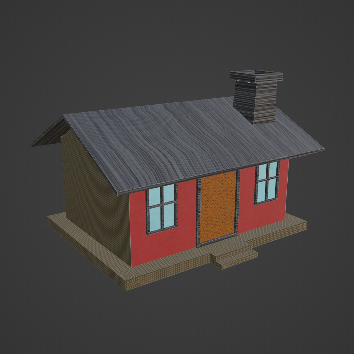 Low Poly House 03 Low-poly 3D model_6