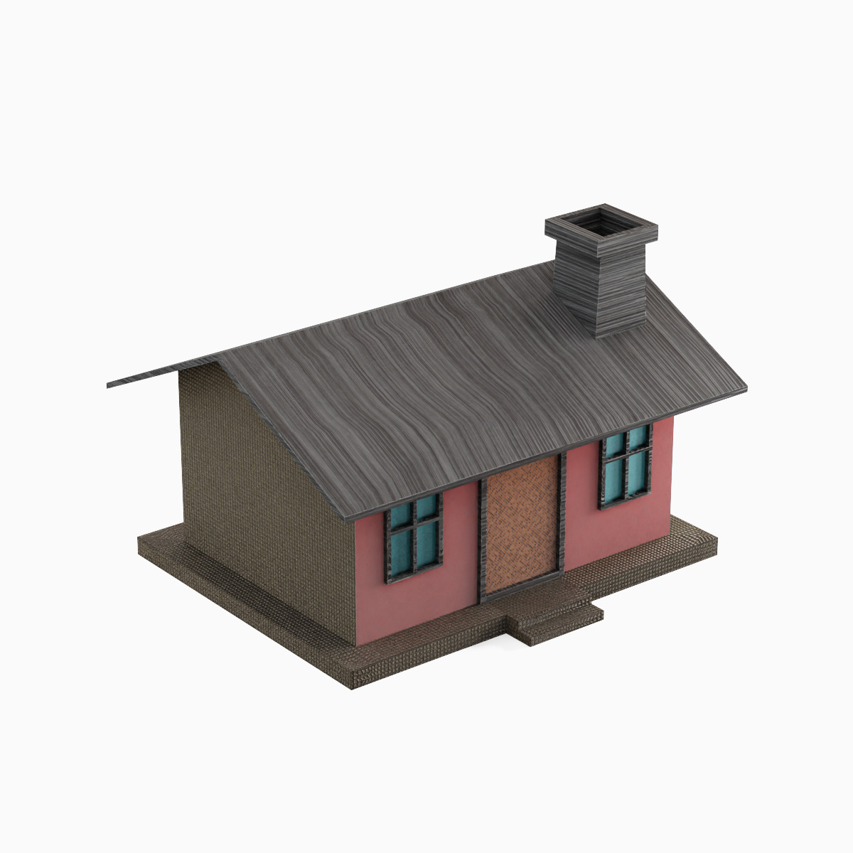 Low Poly House 03 Low-poly 3D model_5