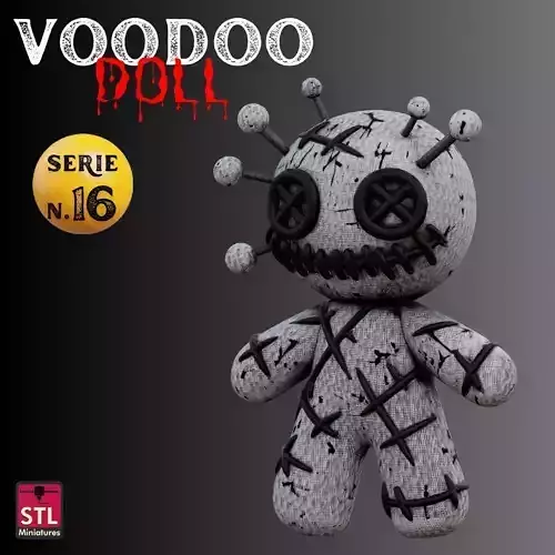 STL Voodoo Doll Cute but Creepy Horror 3D print model