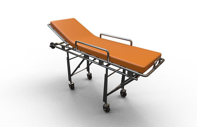 Medical stretcher Low-poly 3D model