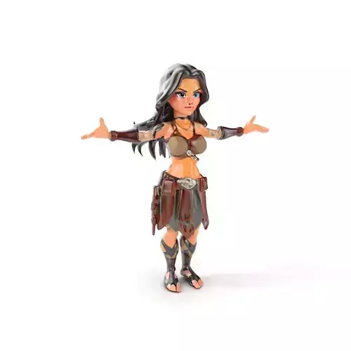 Warrior Princess Rigged and Animated D Character Model