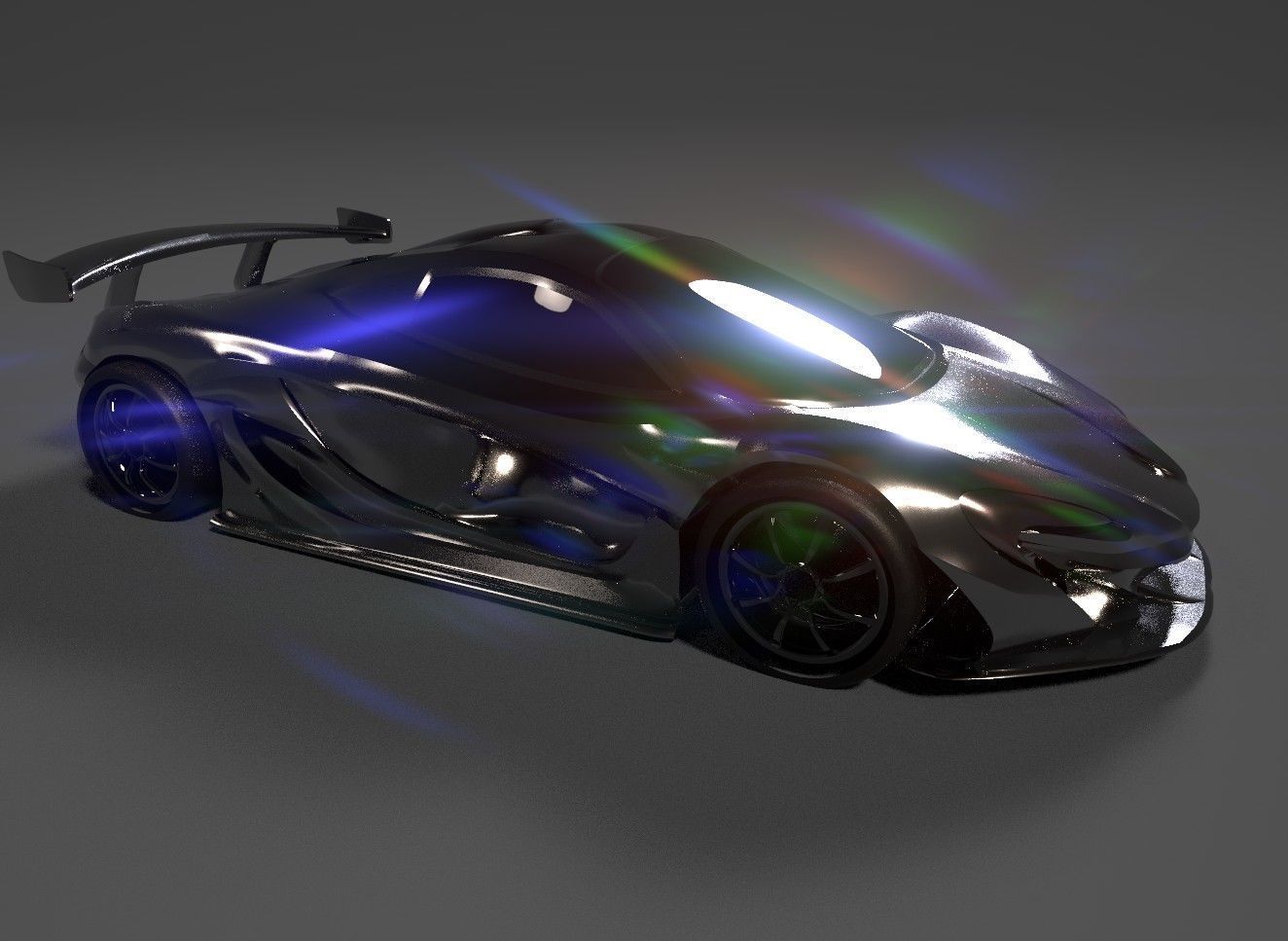 GTR Car 3d Model Low-poly 3D model_1