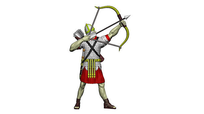 Roman Archer 2 Bow up 3D print model