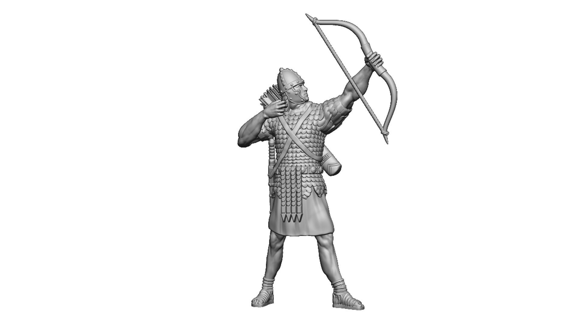 Roman Archer 2 Bow up the arrow is shot 3D print model_2