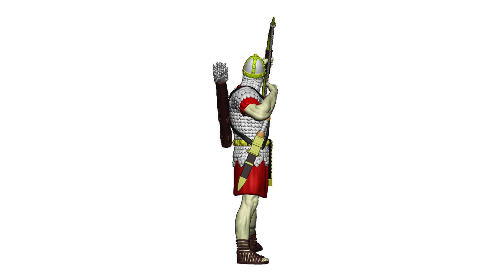 Roman Archer 2 Bow up the arrow is shot 3D print model_7