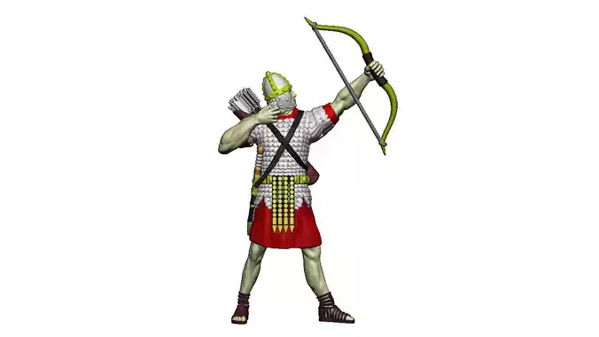 Roman Archer 2 Bow up the arrow is shot 3D print model
