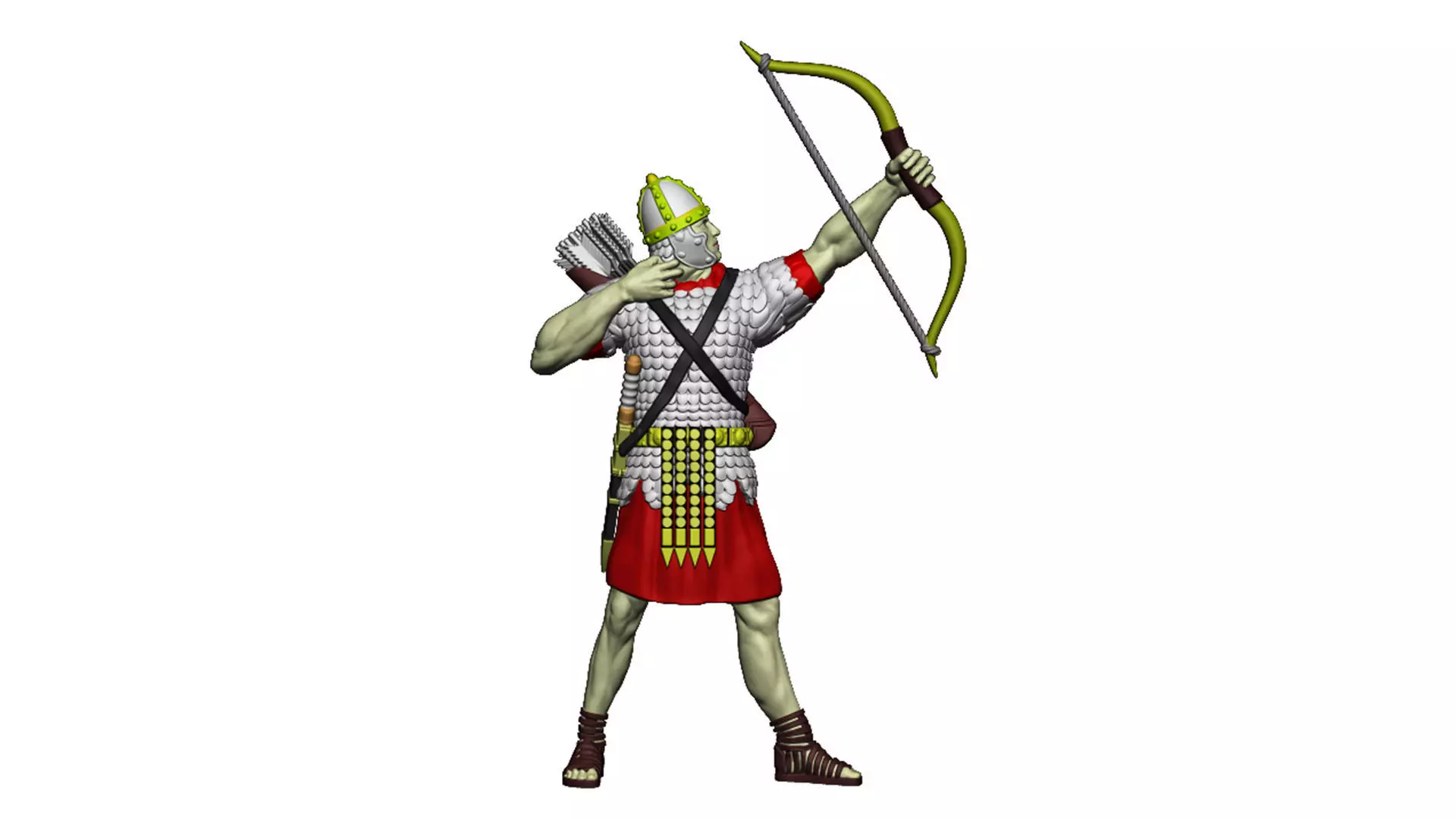 Roman Archer 2 Bow up the arrow is shot 3D print model_0
