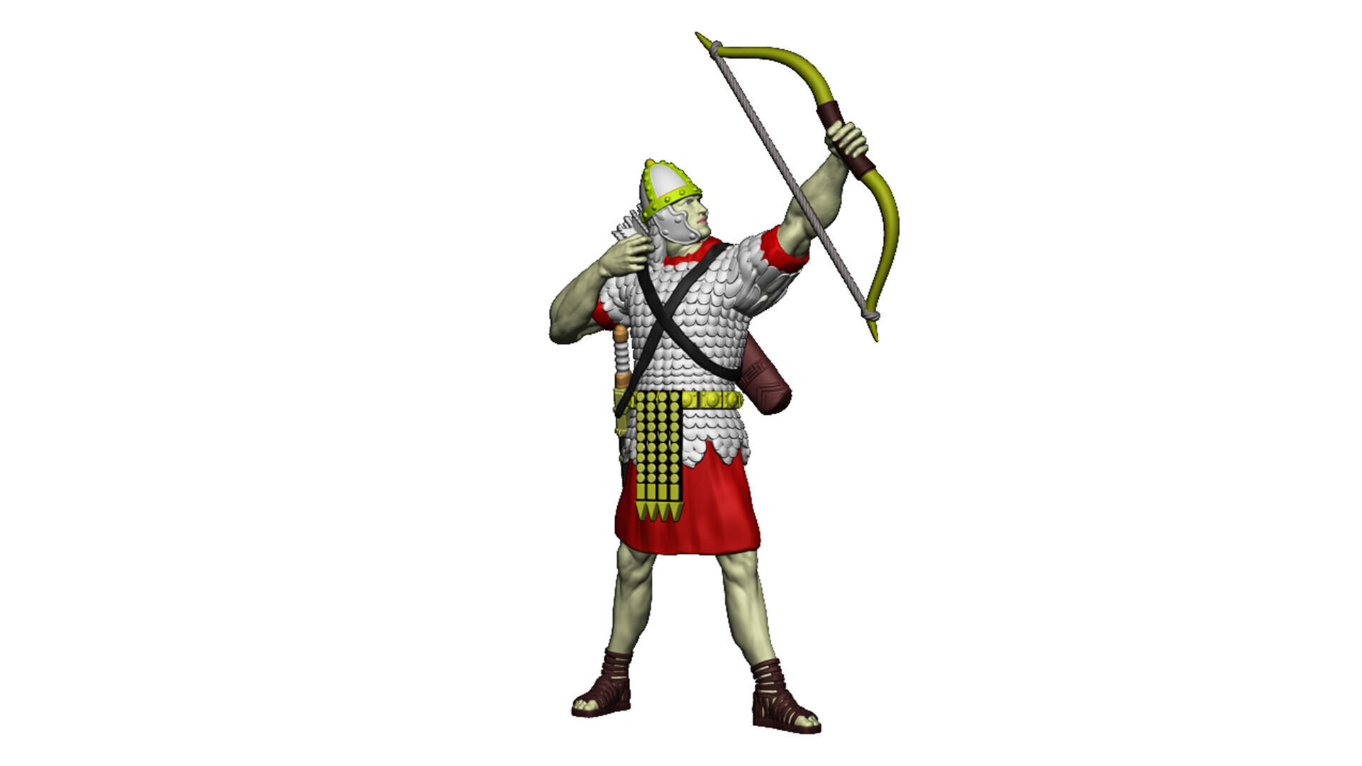 Roman Archer 2 Bow up the arrow is shot 3D print model_8
