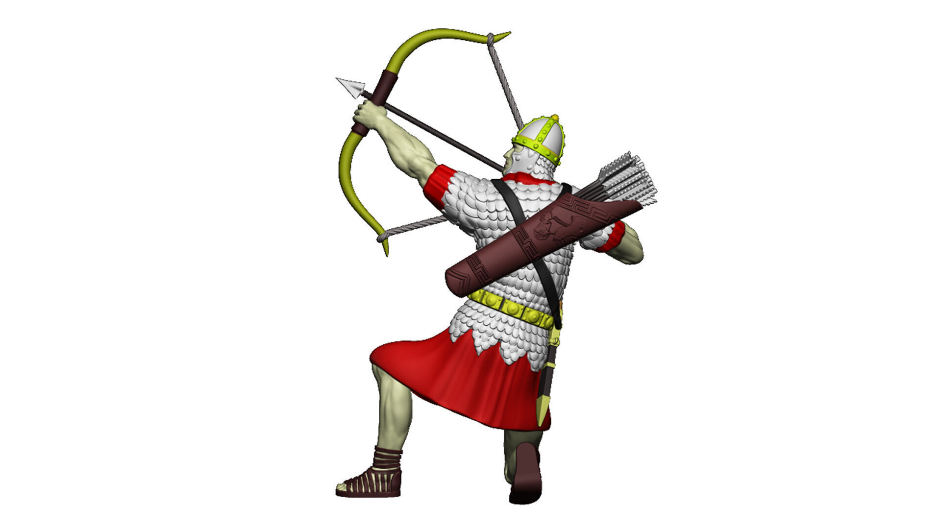 Roman Archer 3 Bow up sits 3D print model_6