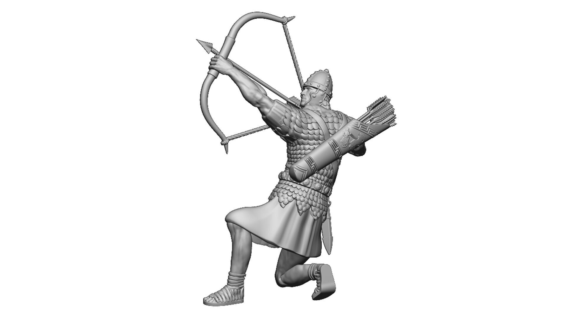 Roman Archer 3 Bow up sits 3D print model_2
